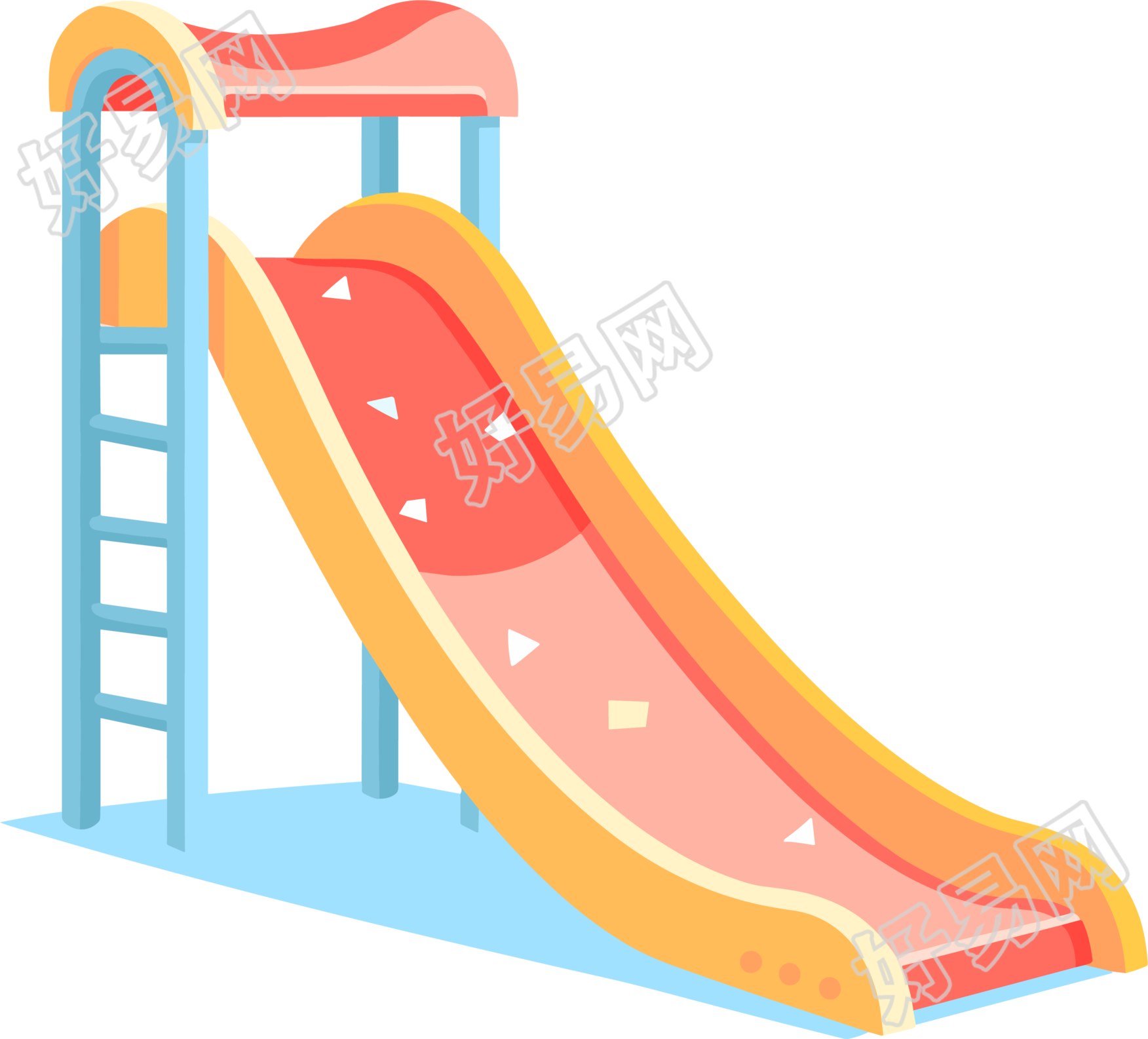 幼儿园卡通滑梯插画