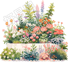 花园卡通插图