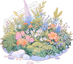 花园卡通插画素材