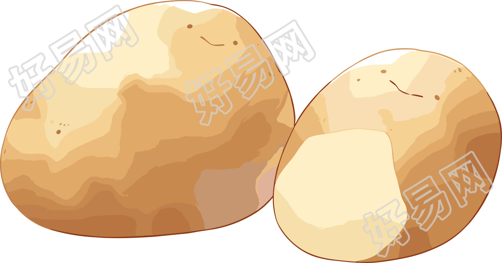土豆卡通蔬菜插画