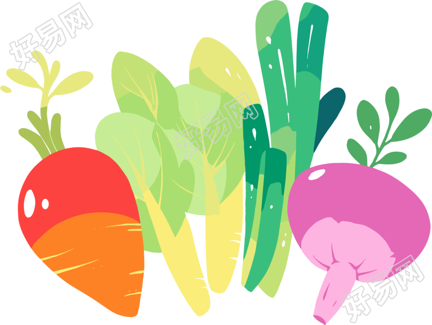 蔬菜水果卡通创意设计插图