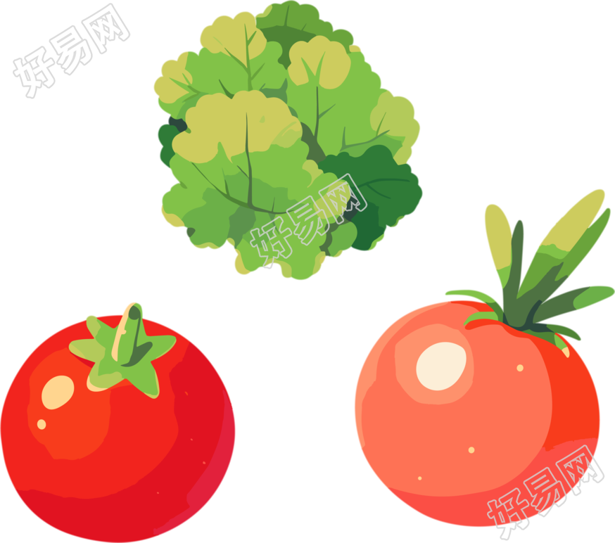 蔬菜水果卡通插画设计元素