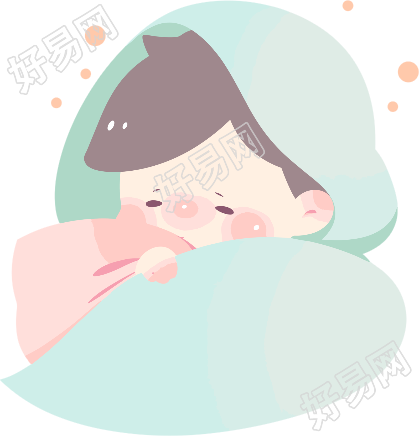 发烧插画设计素材