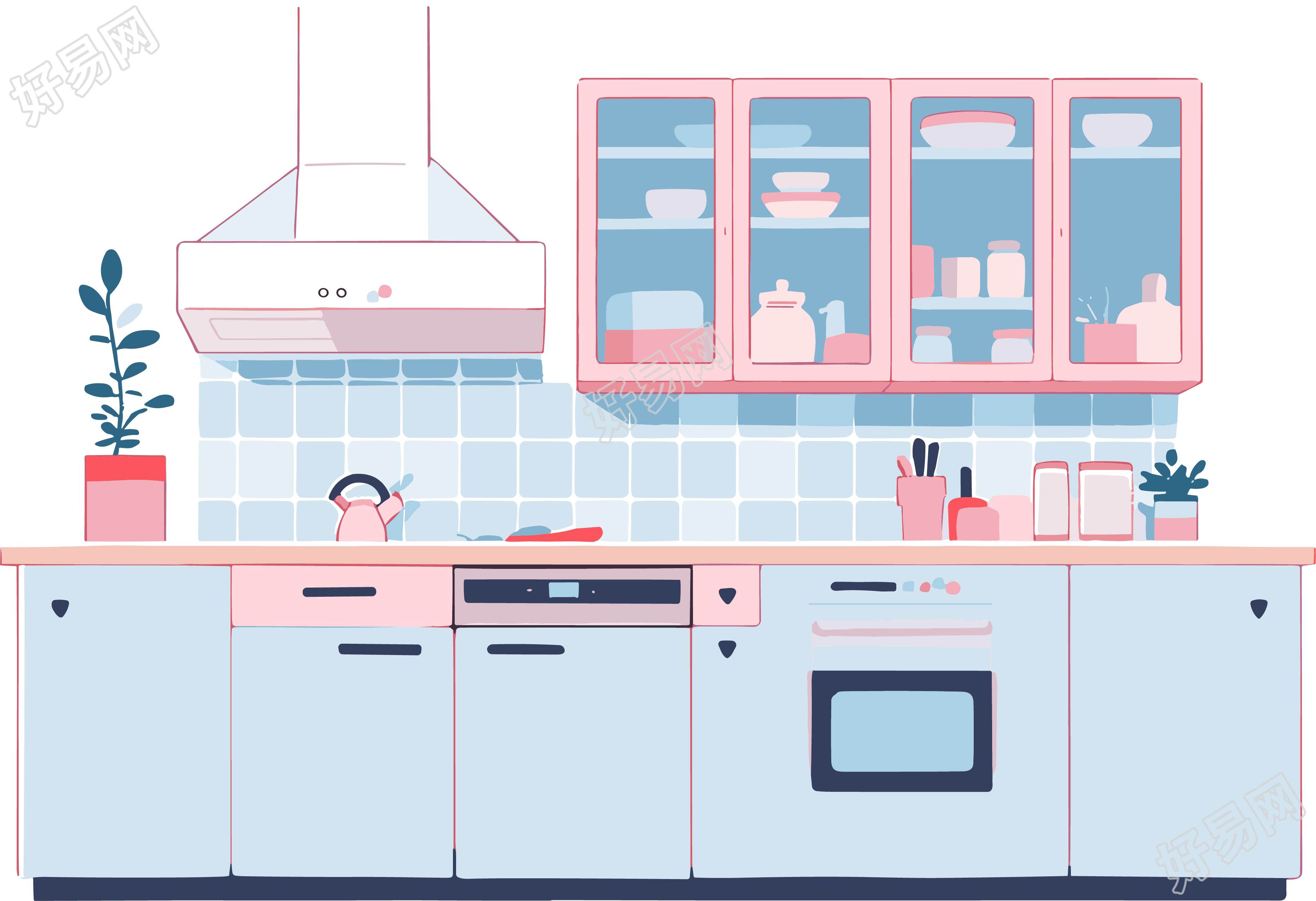 厨房卡通PNG插画