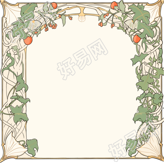 复古边框透明背景素材