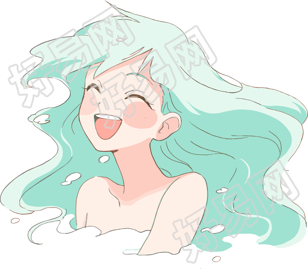 洗澡卡通PNG插图