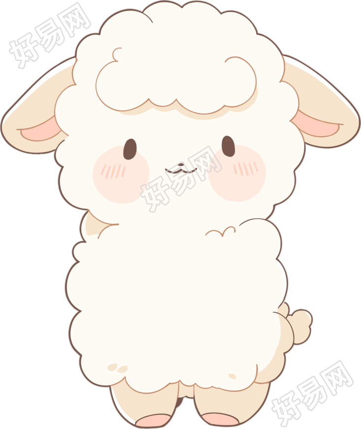 小羊卡通透明背景插画