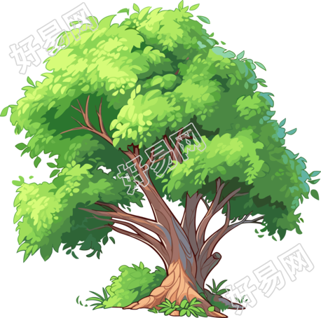卡通树创意设计插图