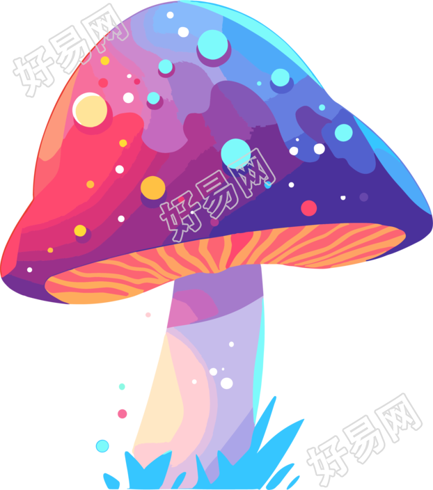 蘑菇卡通平面插画