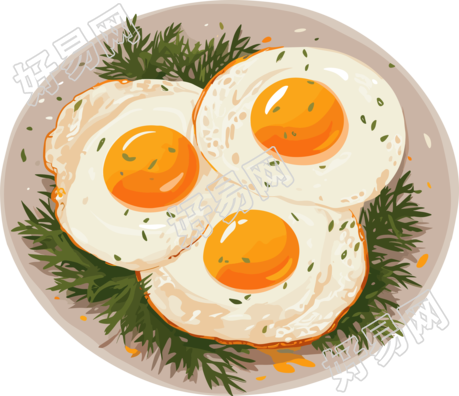 煎鸡蛋插画设计