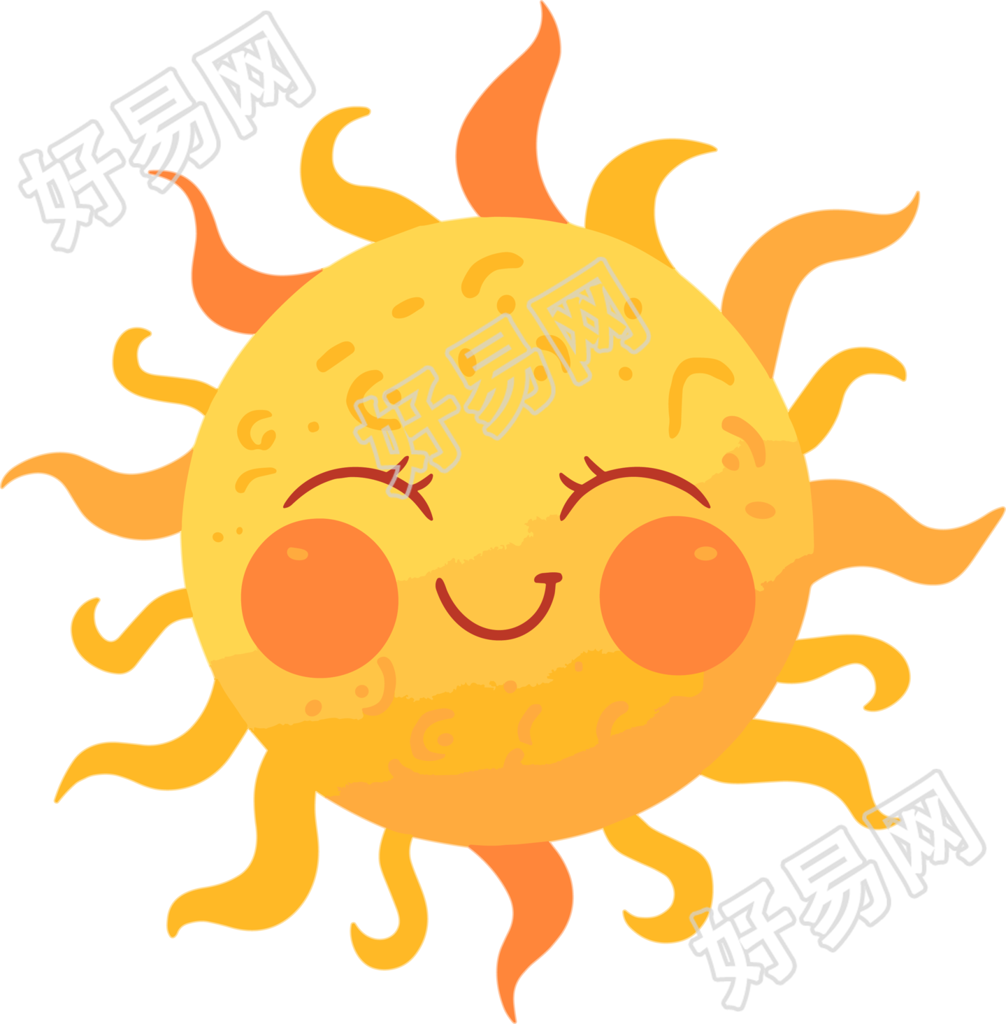 太阳卡通可商用插图