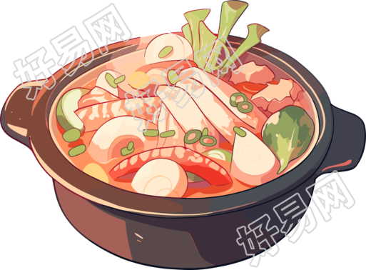 卡通火锅插画设计素材