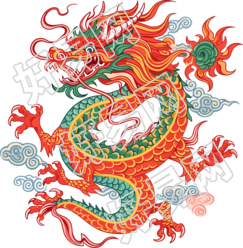 中国龙彩色插画