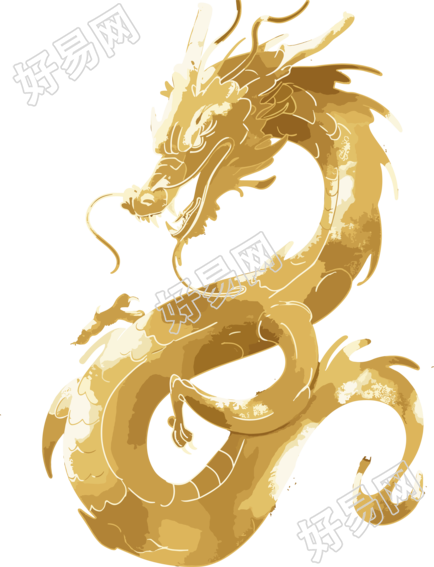 中国龙黄金色插图