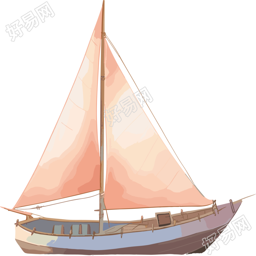 小帆船PNG插图素材