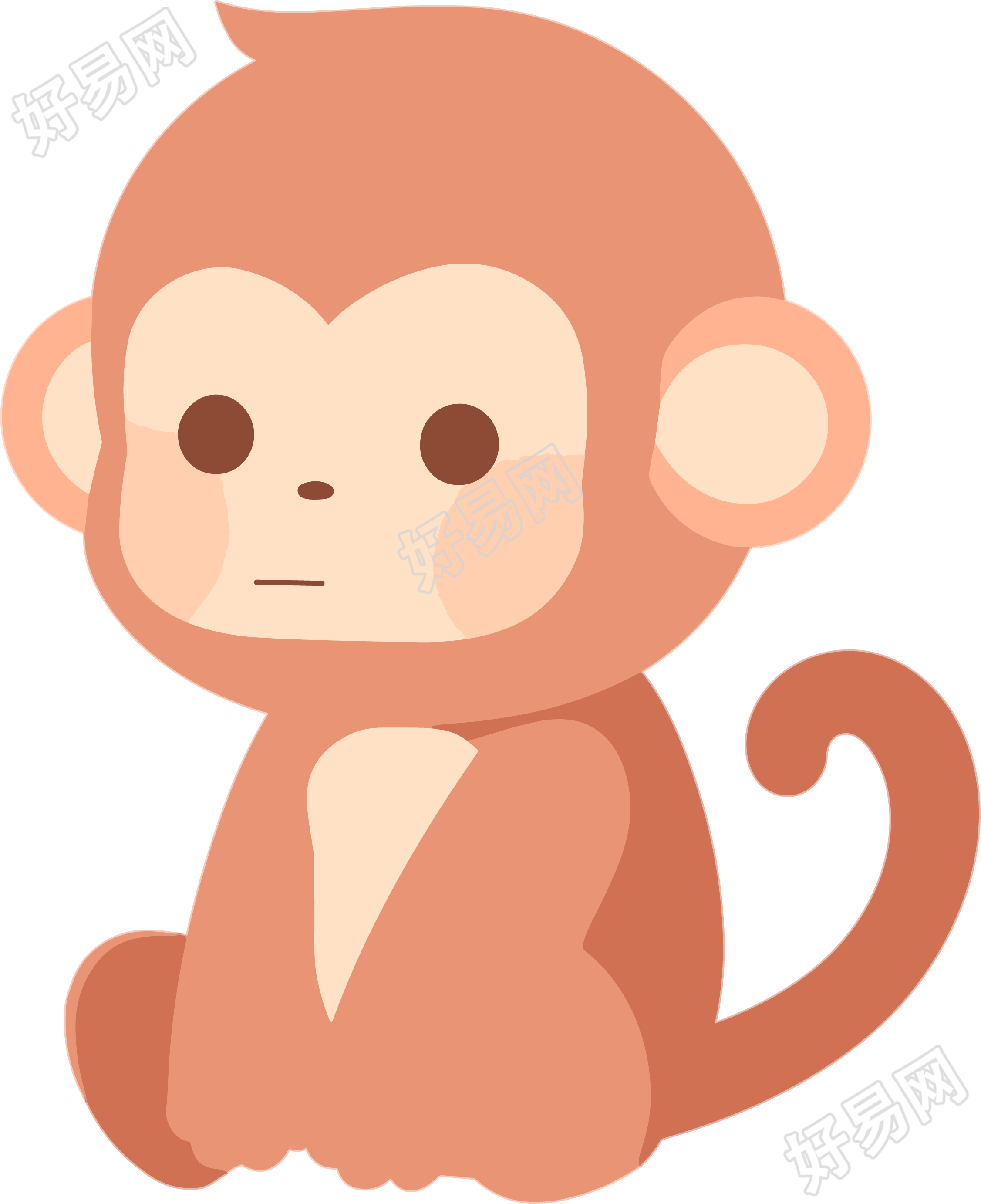 猴子卡通透明背景素材