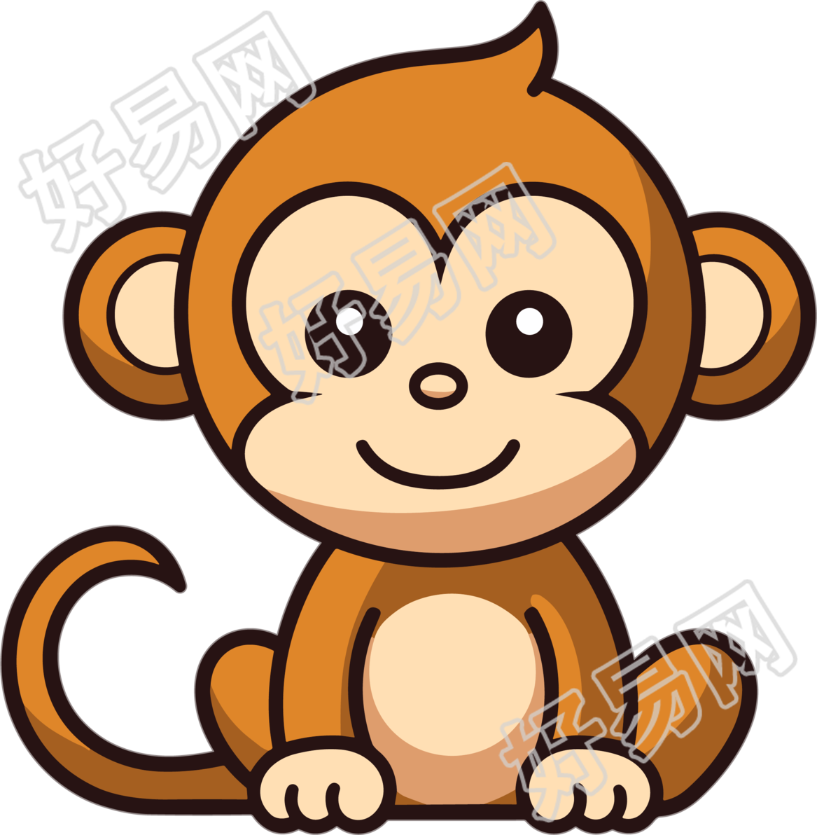 猴子卡通插画素材