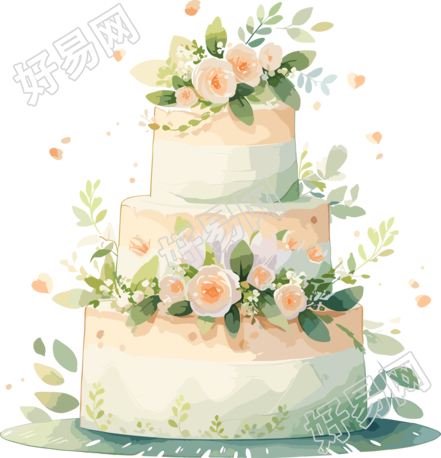 婚礼蛋糕插画素材