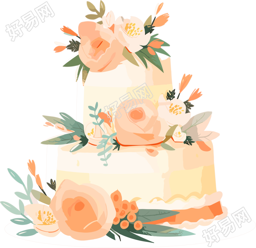 婚礼蛋糕可商用插画