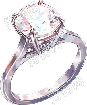 婚礼戒指插画设计元素