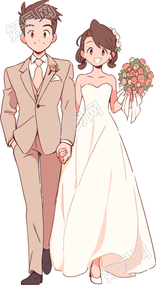 婚礼新娘新郎插图
