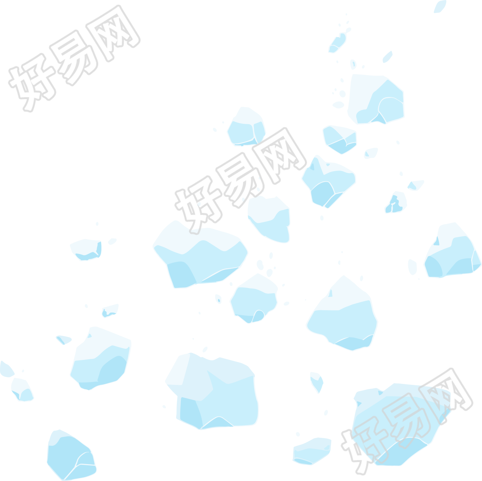 冰雹PNG插画设计