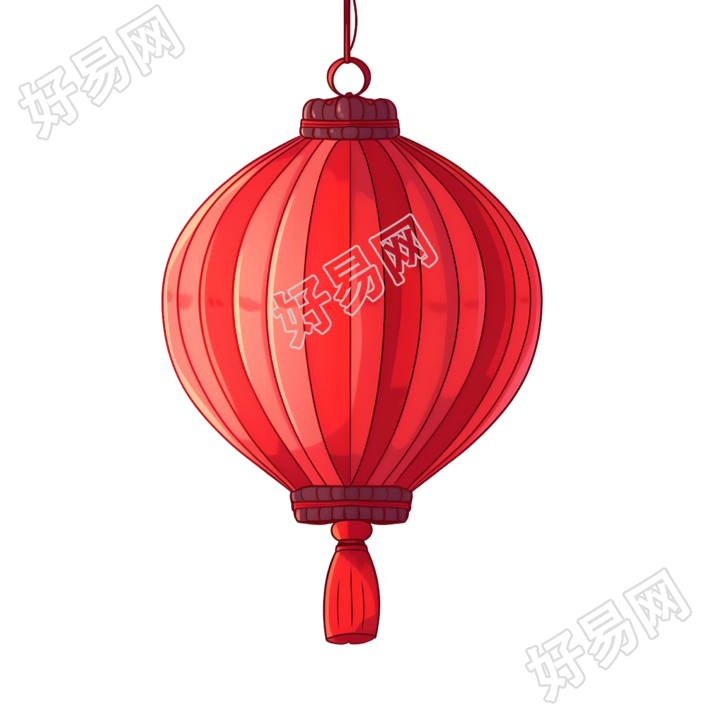 红灯笼简约插画素材