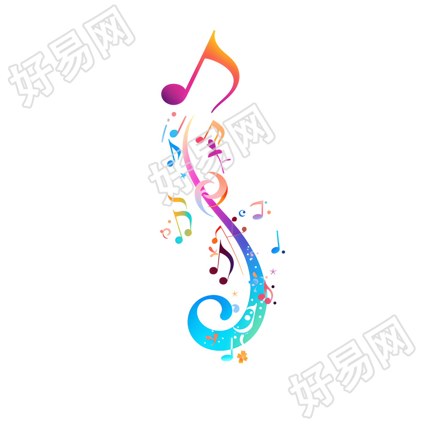 彩色音符插画