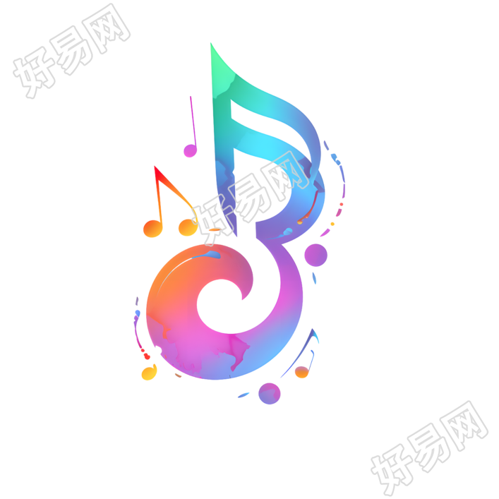 彩色音符矢量插画