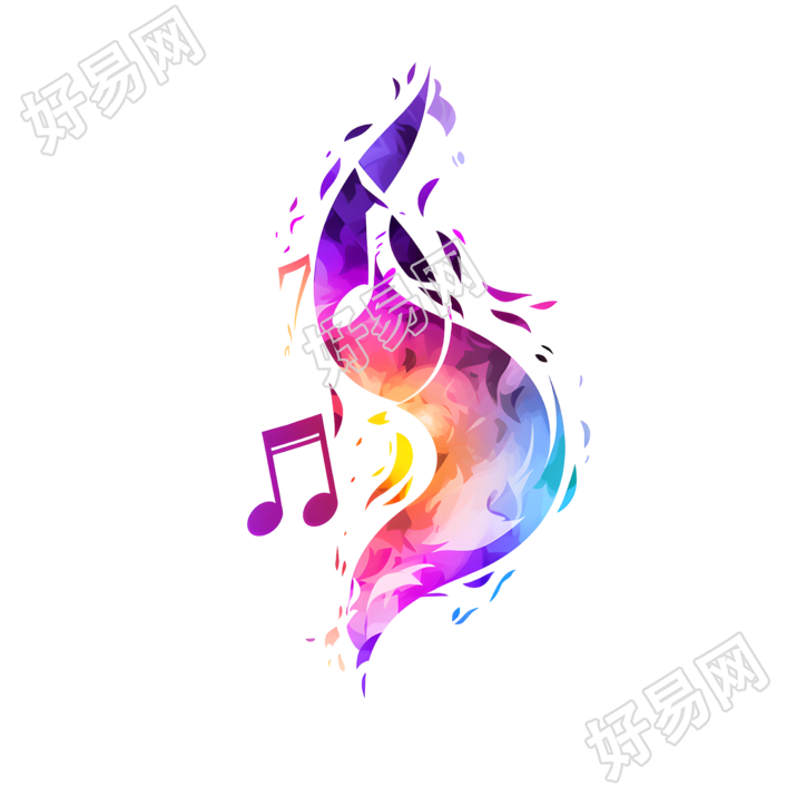 彩色音符可商用插画