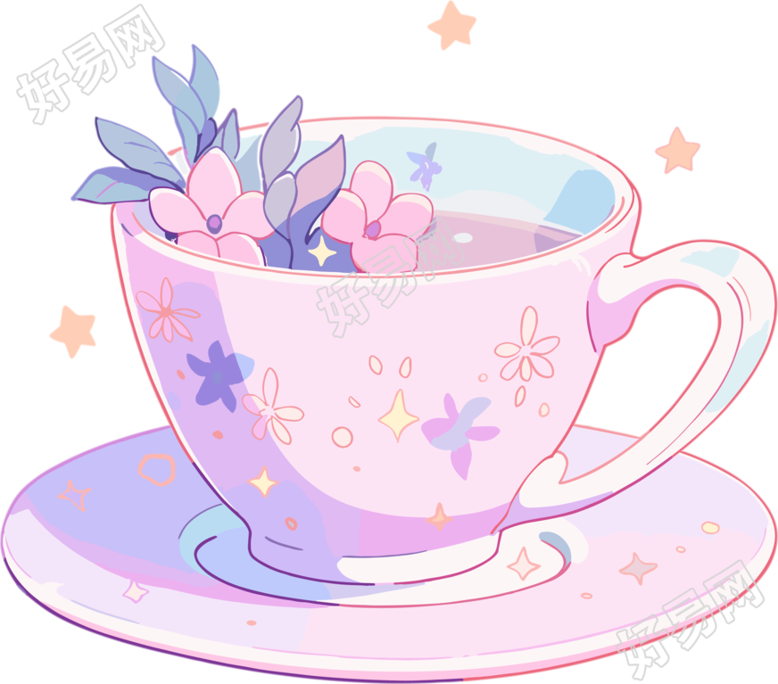 咖啡杯简单白底插画