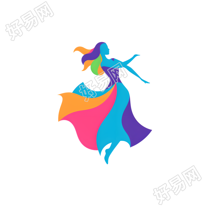 舞蹈logo矢量插画