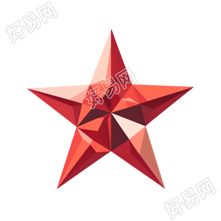 红色五角星插画设计元素