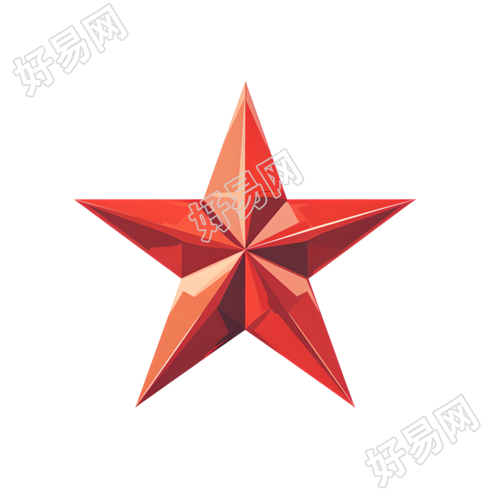 红色五角星图案插画