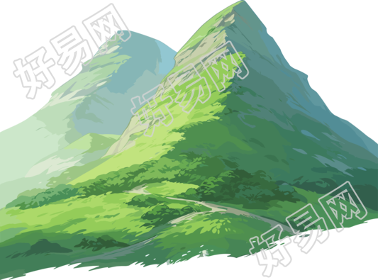 山卡通透明背景插画