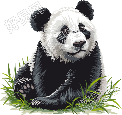 熊猫卡通简单可爱插画