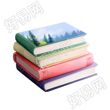 书本简单色彩插画