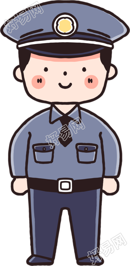 交警卡通插画设计元素