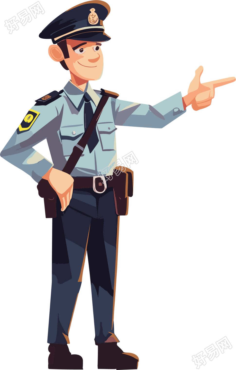 交警卡通插图