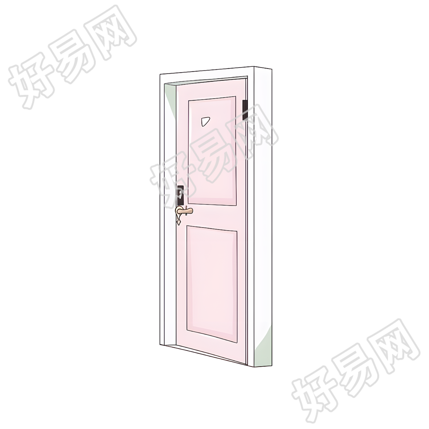 卡通门插画设计素材