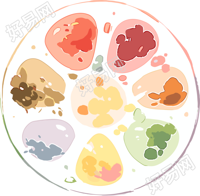 调色盘透明背景插画
