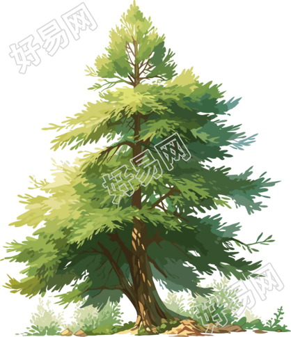 青松树插画设计元素