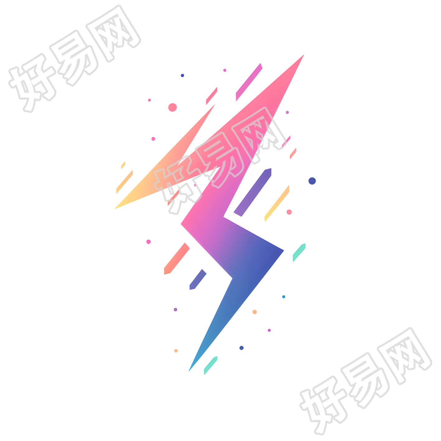 闪电logo商业设计插图