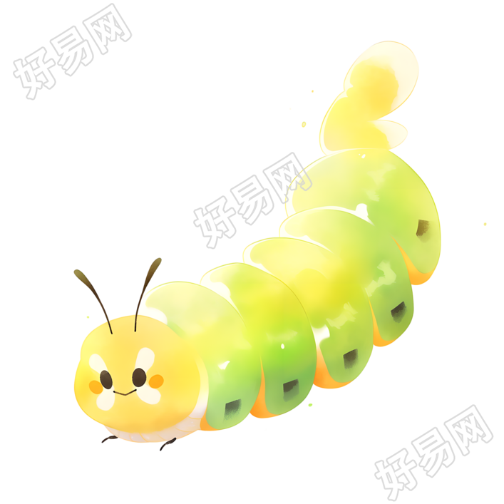 毛毛虫透明背景插画