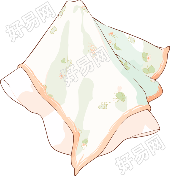 手绢手绘插画素材