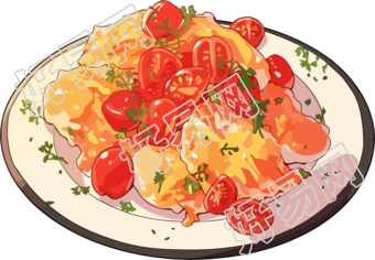 西红柿炒鸡蛋元素
