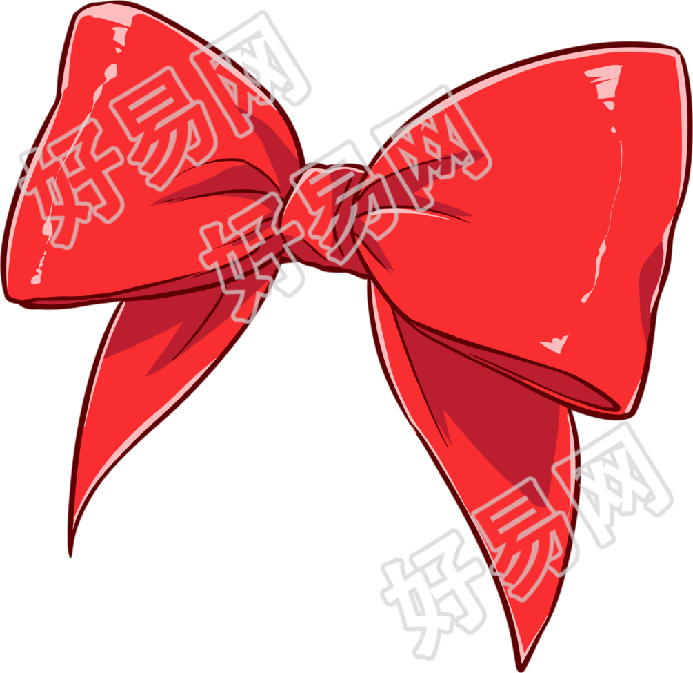 红色蝴蝶结插图素材