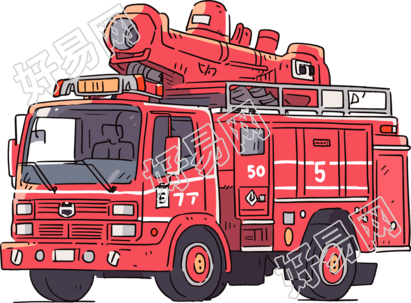消防车插画元素