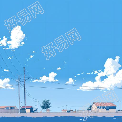 蓝天背景简洁插画