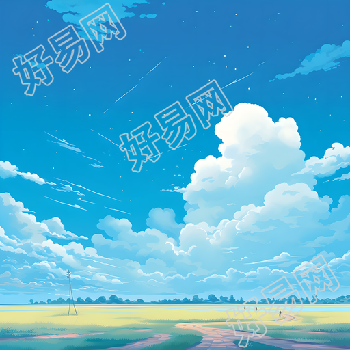 蓝天背景简洁插图